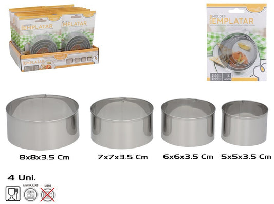 4 vnt. serviravimo formų rinkinys 3,5 x 8 x 8 cm, KITCHEN&GO