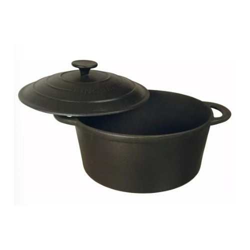 Puodas su dangčiu, ketaus Ø24cm 4l juodas Kinghoff, KH 2254