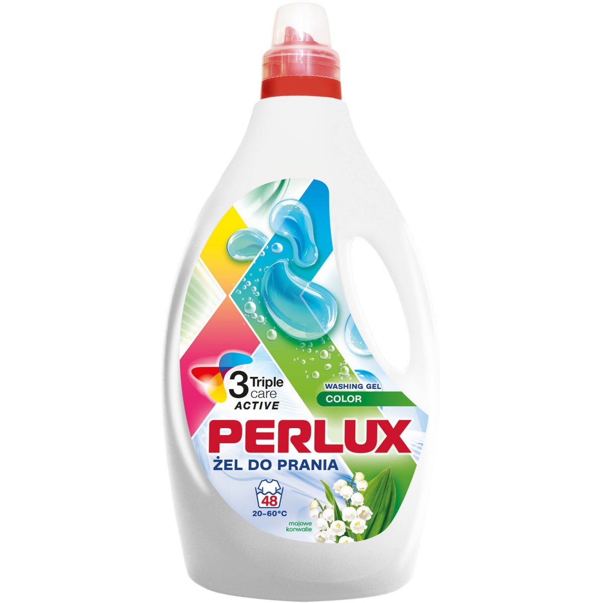 PERLUX skalbimo gelis spalvotiems audiniams su pakalnučių kvapu, 1,92 l. 4 vnt. dėžėje.