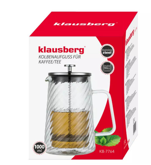 Kavos/ arbatos presas, 1L, stiklas, KB 7764, Klausberg