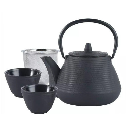 Ketaus arbatinukas su filtru ir puodeliais Kinghoff KH 1846