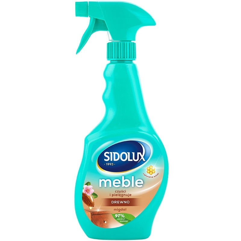 SIDOLUX M PURITY baldų valiklis su migdolų kvapu, 400 ml. 10 vnt. dėžėje.