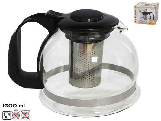 Stiklinis arbatinukas su filtru 1600 ml, 14,5 x 20 x 15,5 cm, KITCHEN&GO