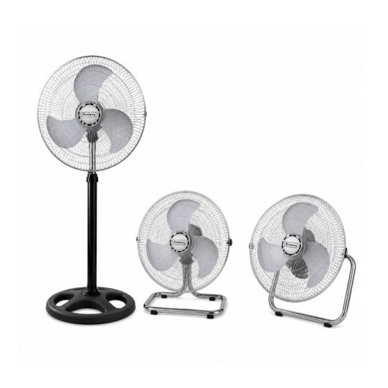 Ventiliatorius, 3 viename, diam 40 cm 70 W, 3 greičiai, chromuotas/juodas, 5R51760J18, „Rosberg