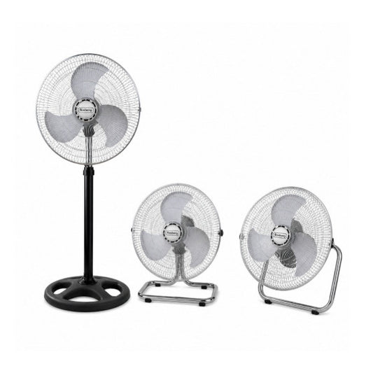 Ventiliatorius, 3 viename, diam 40 cm 70 W, 3 greičiai, chromuotas/juodas, 5R51760J18, „Rosberg
