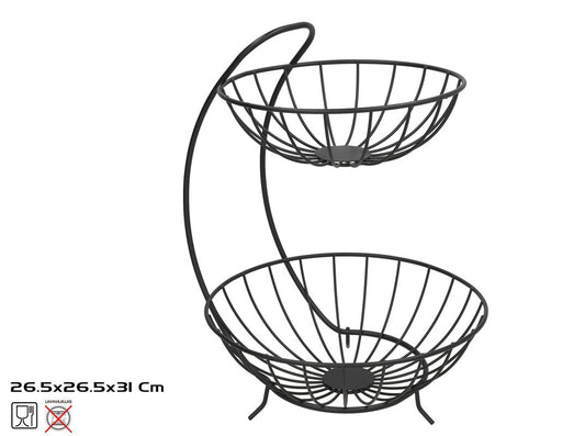 Dviejų aukštų vaisių dubuo 26,5 x 26,5 x 31 cm, KITCHEN&GO