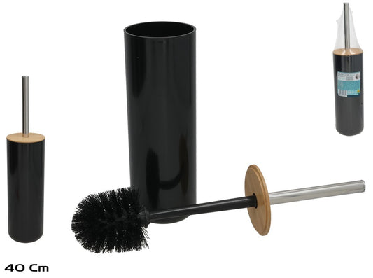 Tualeto šepečio laikiklis, juodas, 9.00 x 9.00 x 40.00, BATH&GO