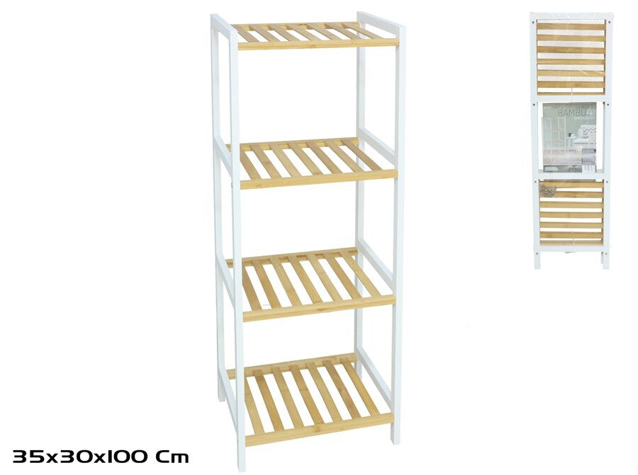 Bambukinė lentyna, 4 aukštų, 30.00 x 35.00 x 100.00, DECORLIFE