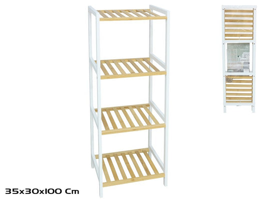 Bambukinė lentyna, 4 aukštų, 30.00 x 35.00 x 100.00, DECORLIFE
