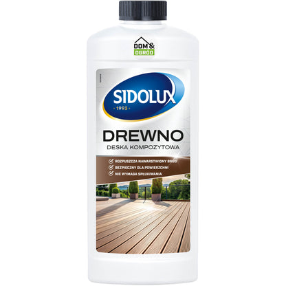 SIDOLUX HOME & GARDEN medinių ir kompozitinių terasų dangų valiklis, 1 l. 9 vnt. dėžėje.