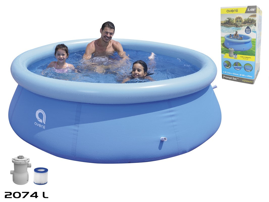 Pripučiamas baseinas su filtru, 2074L, 240 cm x 240 cm, aukštis 63 cm AVENLI