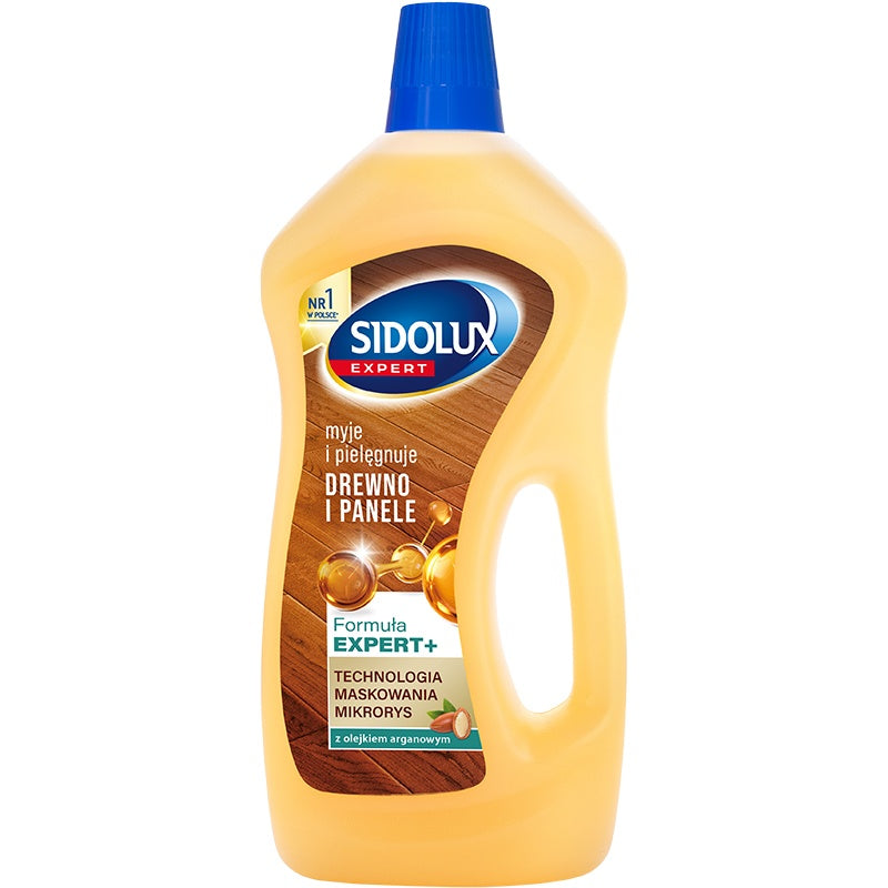 SIDOLUX EXPERT PLUS laminuotų ir medinių grindų valiklis, 750 ml. 10 vnt. dėžėje.