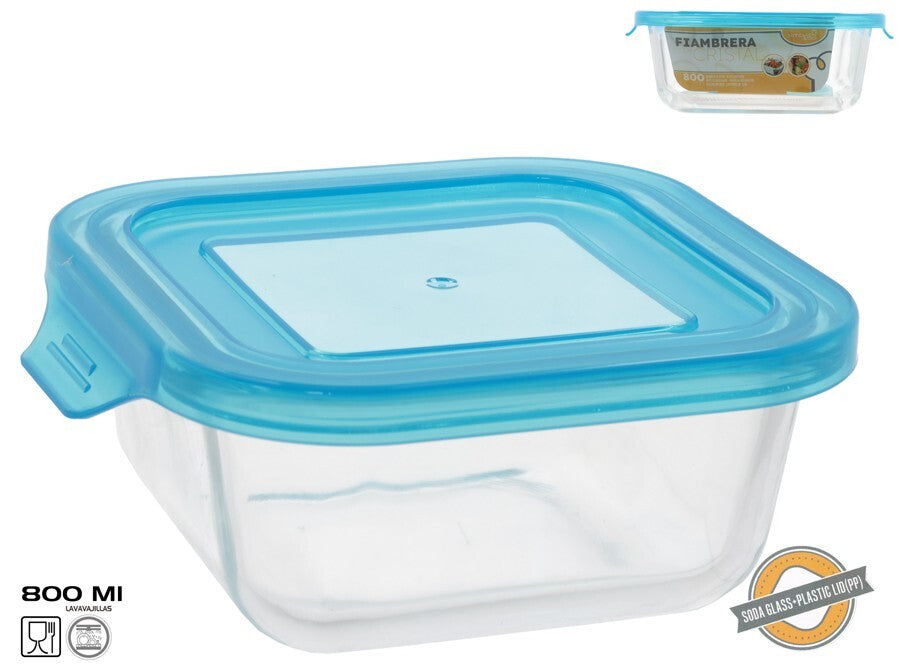 Kvadratinė stiklinė pietų dėžutė 800 ml, 6 x 17,5 x 15,5 cm, KITCHEN&GO