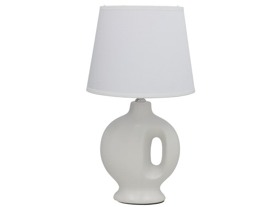 Keraminė stalinė lempa Seville, balta, 20.00 × 20.00 × 33.00 cm, DECORLIFE