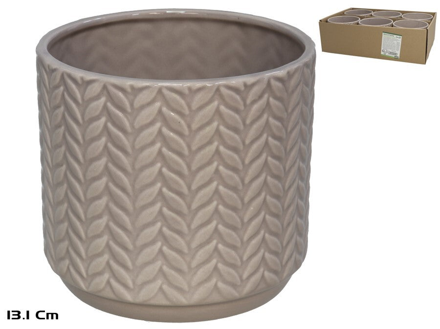 Rudas keraminis gėlių vazonas Chiara 13,1x13,1x12,5 cm, GARDEN ENJOY