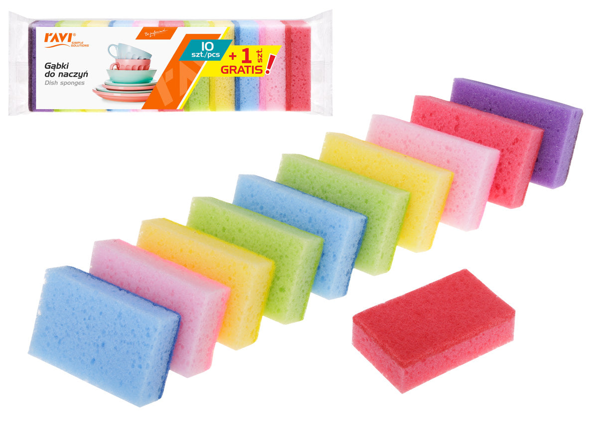 Virtuvinės kempinės 10+1 vnt., 27,5 × 5,5 × 9 cm, 00515, SIMPLE SOLUTION