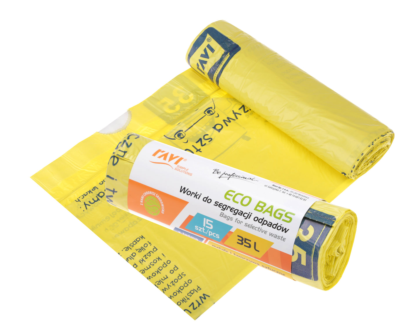 Rūšiavimo atliekų maišai, 35 l, 15 vnt., plastikui, 21 x 5 x 5, 00775, Simple Solution