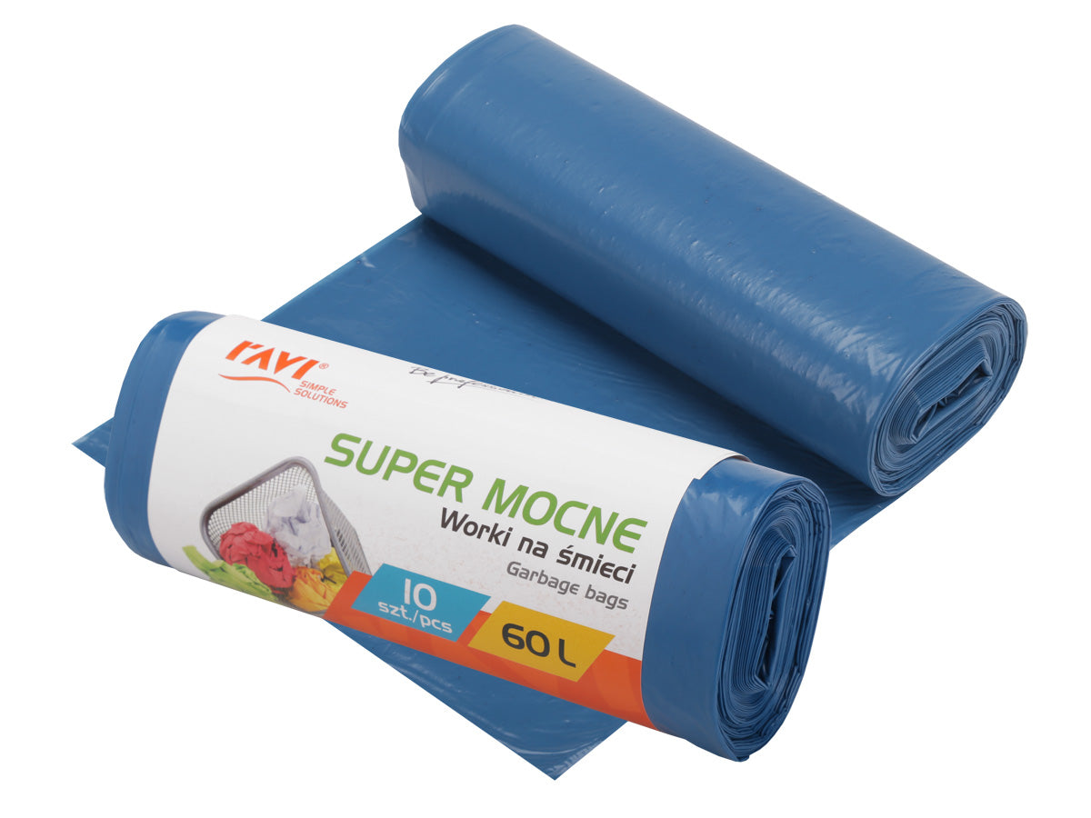 LDPE šiukšlių maišai 60 l, 60 x 80 cm, 10 vnt., 15.5 x 2 x 5, 00706, Simple Solution
