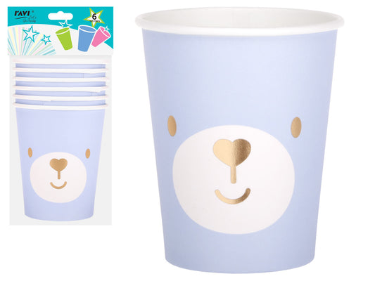 LGP Blue Bear popieriniai puodeliai, 270 ml / 6 vnt., 13 x 7.5 x 23, 32120, RAVI Decor