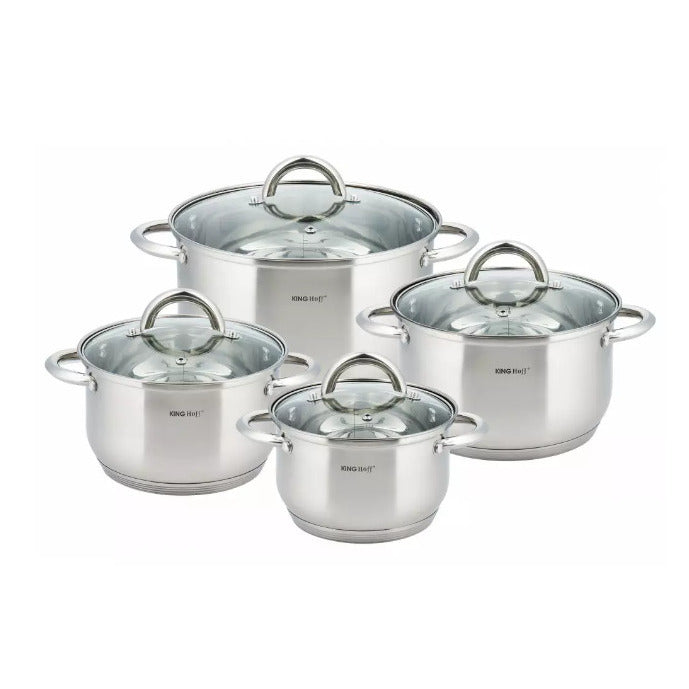 Puodų rinkinys 8 vnt., plieninis, Ø16,18,20,24cm Kinghoff KH 4448