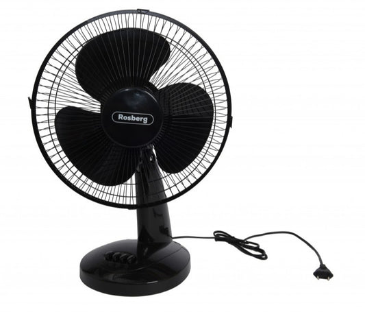 Stalinis ventiliatorius, 30 W, 30 cm, 3 greičių pasirinkimai, reguliuojamo pakreipimo galvutė, juoda
