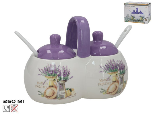 Cukrinė / druskinė su šaukšteliu 250 ml rožinis dolomitas, 9,5x15x12 cm, KITCHEN&GO