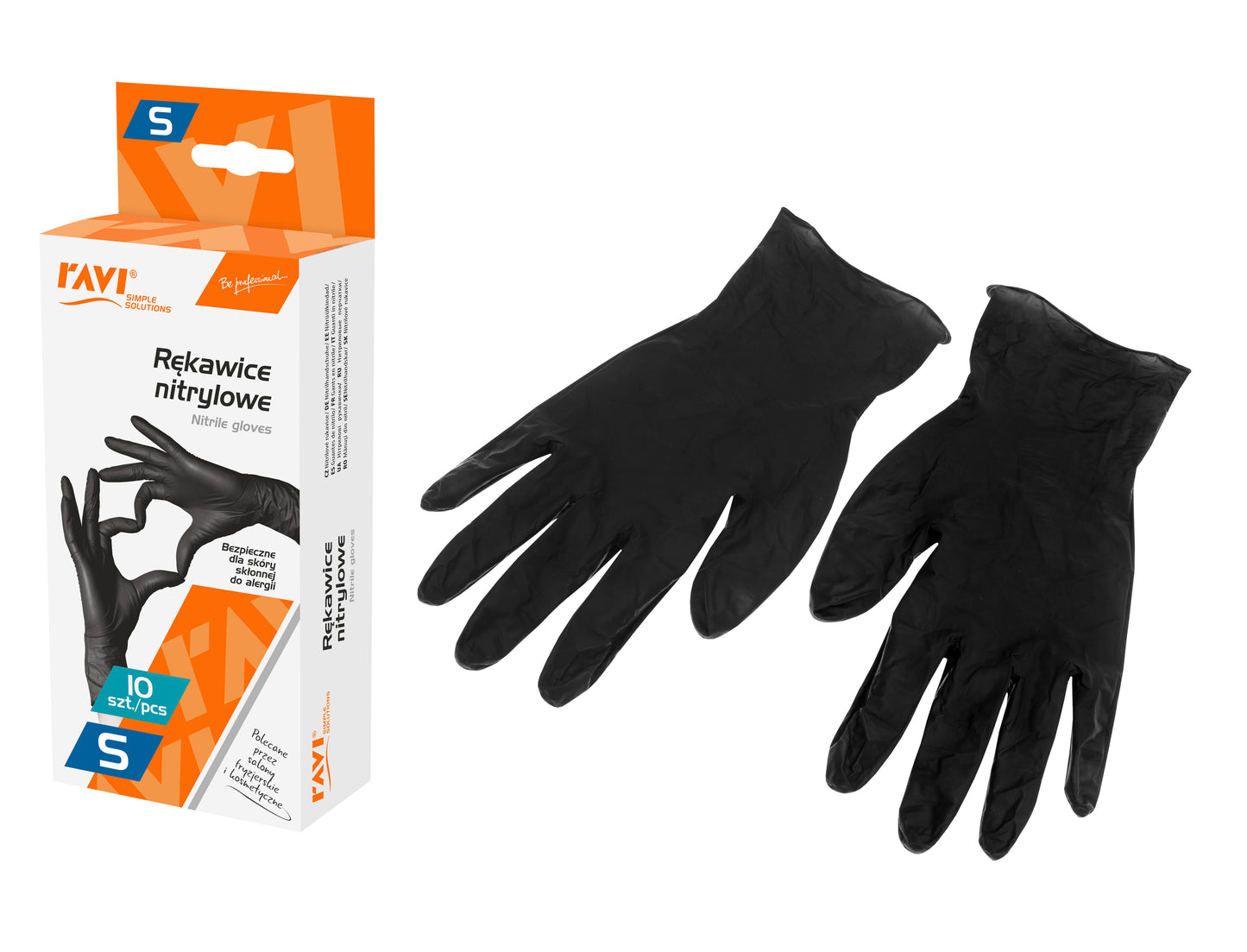 Nitrilinės pirštinės BLACK, 10 vnt., S, 8.5 x 4.2 x 20, 00965, Simple Solution