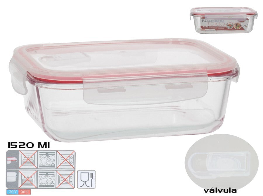Stačiakampė pietų dėžutė 1520 ml, 7,5 x 22,5 x 17,5 cm, KITCHEN&GO