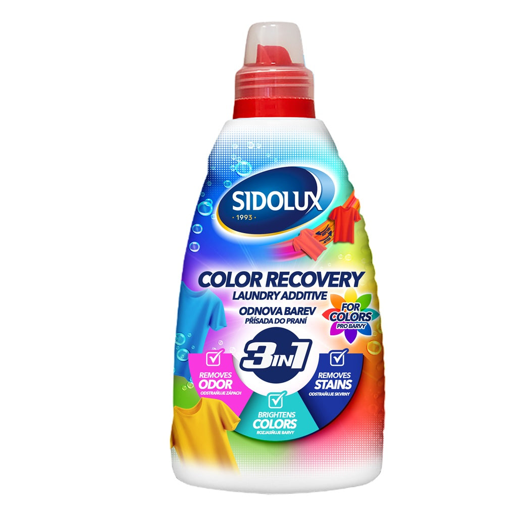 SIDOLUX skalbimo priedas spalvotiems audiniams, 1 l. Dėžėje 10 vnt.