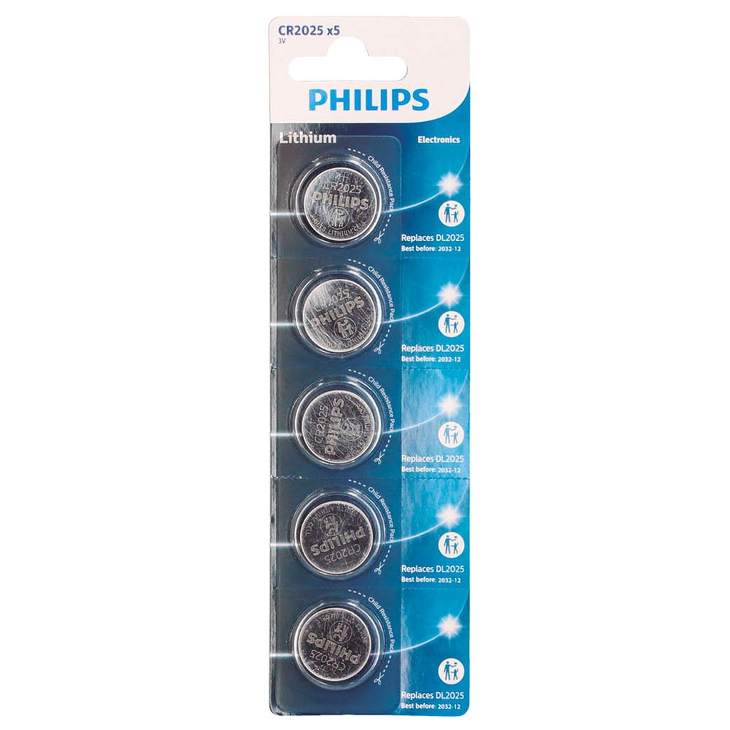 PHILIPS lithium CR2025 ličio baterijos, 5 vnt./lizdinėje pakuotėje, 106000019