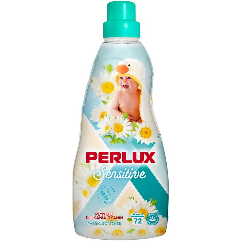 PERLUX Sensitive hipoalerginis audinių minkštiklis jautriai odai, 1,8 l. 4 vnt. dėžėje.