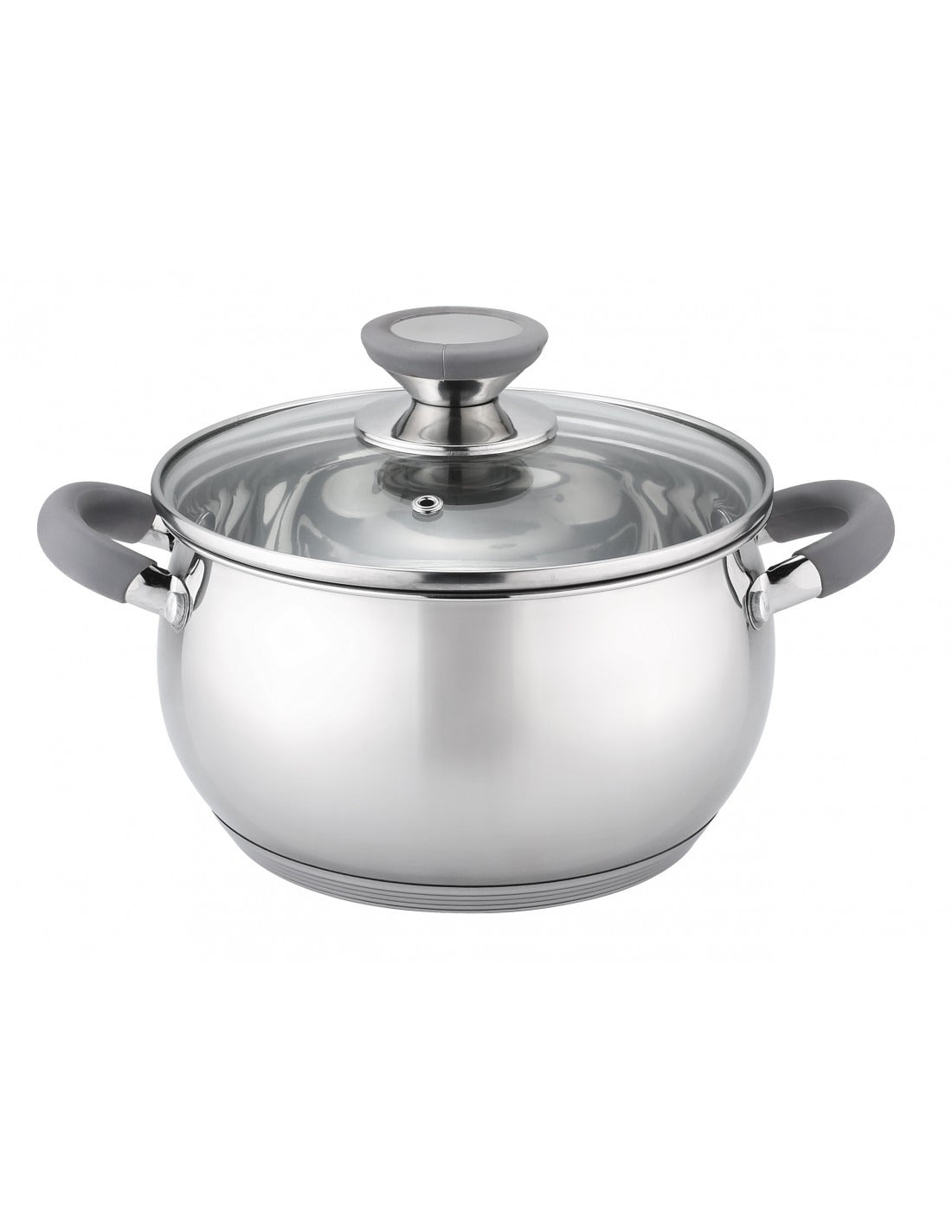 Puodas Voltz OV51210N22, 22 cm / 4,6 l, pilkos rankenos, nerūdijantis plienas