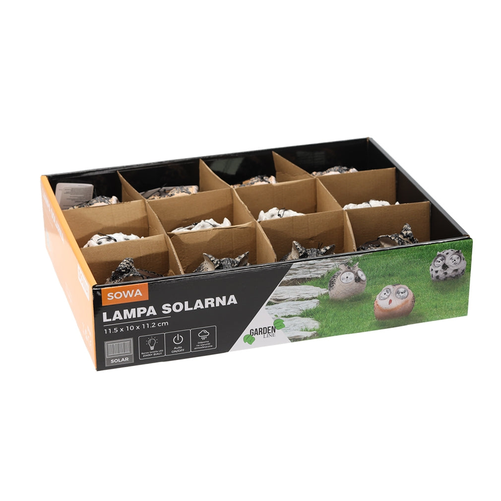 Saulės energija įkraunama sodo lempa „Pelėda“