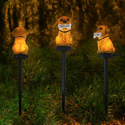 Saulės LED lempa "Šuo su kaulu"