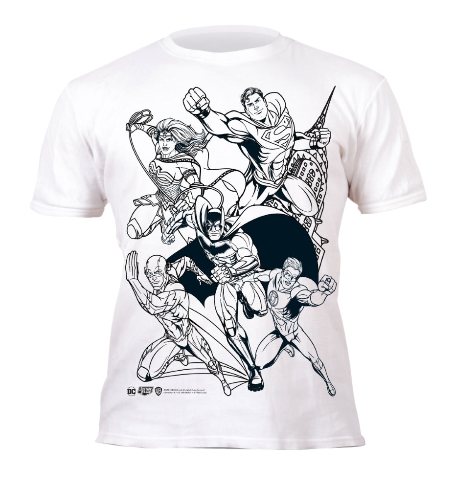 Splat Planet marškinėliai su flomasteriais Justice League