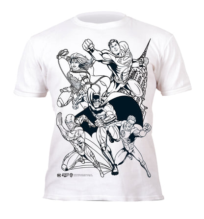 Splat Planet marškinėliai su flomasteriais Justice League