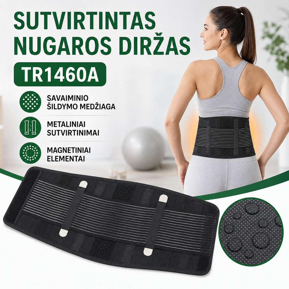 Sutvirtintas nugaros diržas - S