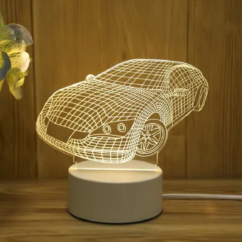 Šviečianti 3D LED Dekoracija - Mašina