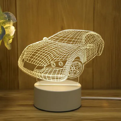 Šviečianti 3D LED Dekoracija - Mašina