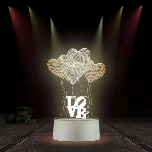 Šviečianti 3D LED Dekoracija - Meilė