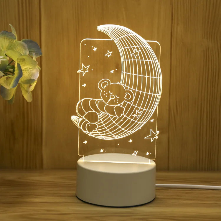 Šviečianti 3D LED Dekoracija - Mėnulis