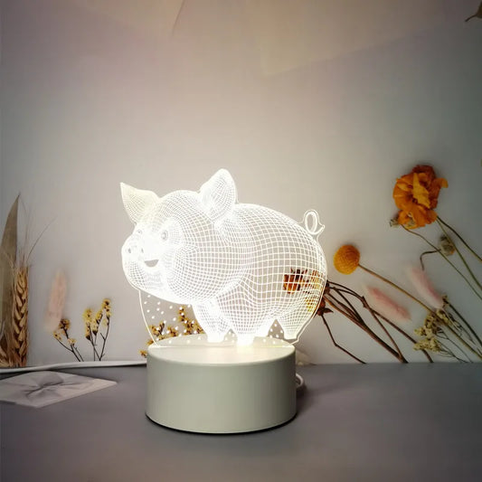 Šviečianti 3D LED Dekoracija - Paršiukas