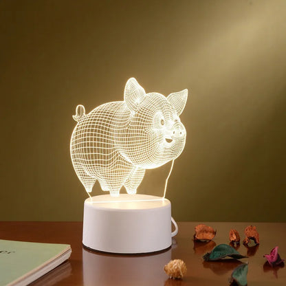 Šviečianti 3D LED Dekoracija - Paršiukas