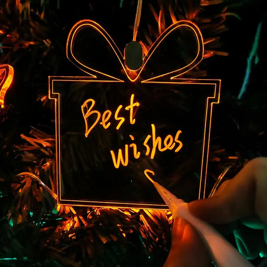 Šviečianti Kalėdinė Eglutės Dekoracija - Dovanų Dėžutė