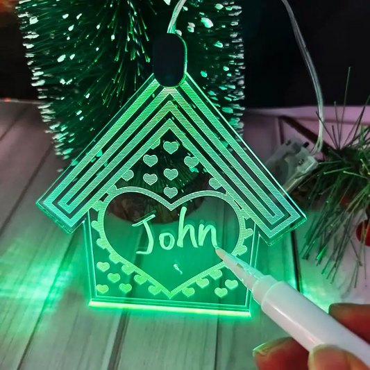 Šviečianti Kalėdinė Eglutės Dekoracija - Namelis